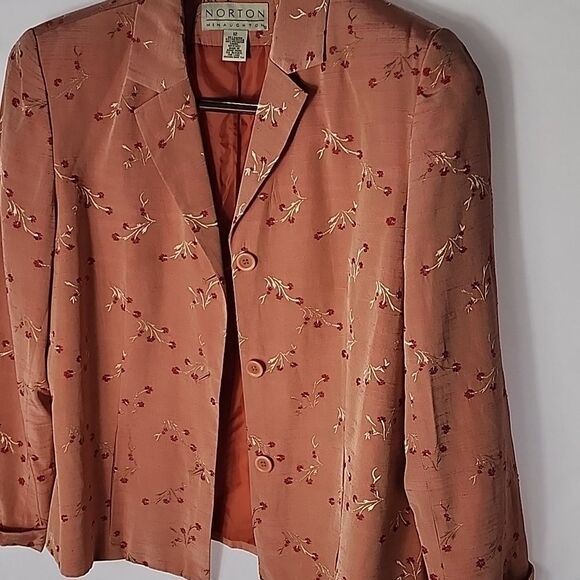 Norton McNaughton Soft Floral Rayon Blend Size 12 Jacket~Blazer - Picture 7 of 11
